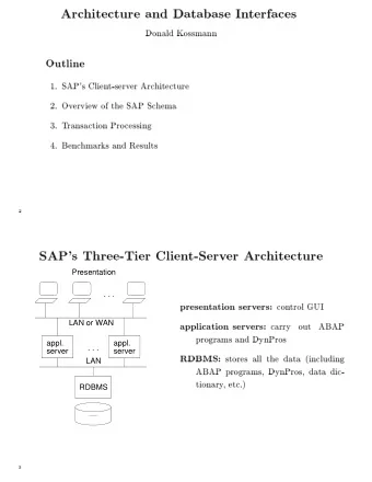 Presentation  . . .  presen  tation  serv  ers:  con  trol  GUI  LAN or WAN  carry  out  ABAP