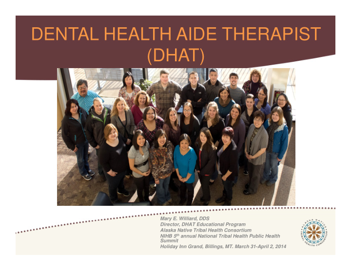 dental health aide therapist dhat
