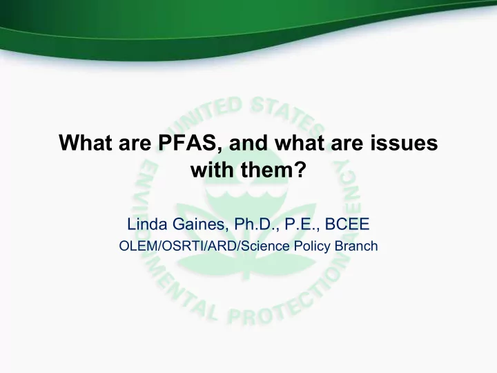 what are pfas and what are issues with them