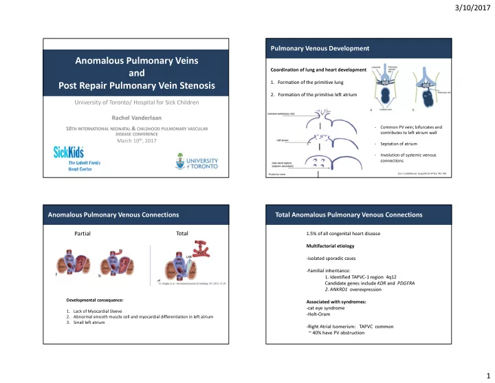 anomalous pulmonary veins