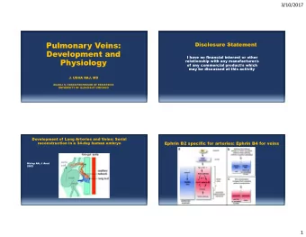 Pulmonary Veins:  Development and  I have no financial interest or other  relationship with any
