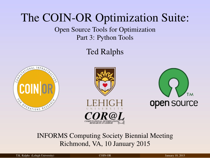 the coin or optimization suite