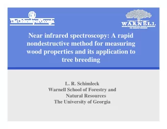 Near infrared spectroscopy: A rapid  nondestructive method for measuring  wood properties and its