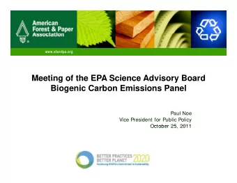 Meeting of the EPA Science Advisory Board  Meeting of the EPA Science Advisory Board  Biogenic