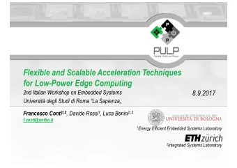 Flexible and Scalable Acceleration Techniques  for Low-Power Edge Computing  2nd Italian Workshop