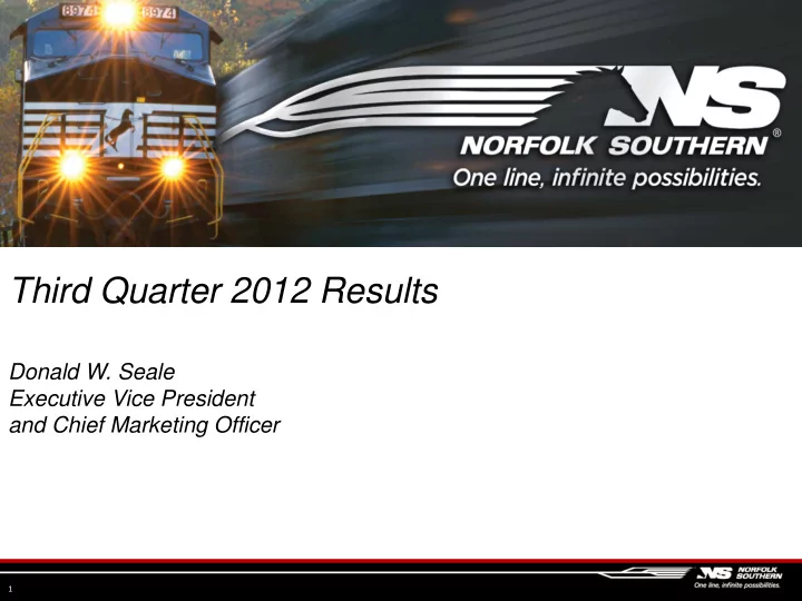 third quarter 2012 results