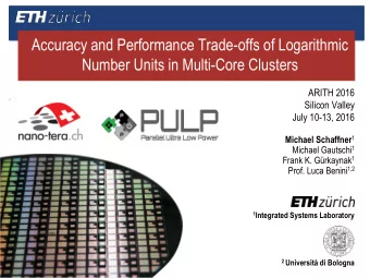 Number Units in Multi-Core Clusters  ARITH 2016  Silicon Valley  July 10-13, 2016 Michael Schaffner
