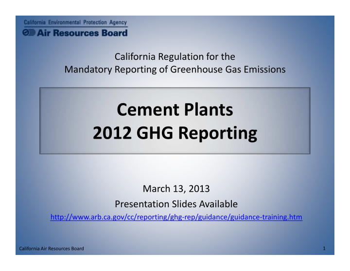 cement plants 2012 ghg reporting
