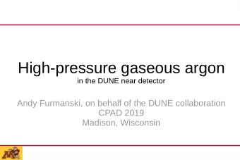 High-pressure gaseous argon  in the DUNE near detector  Andy Furmanski, on behalf of the DUNE