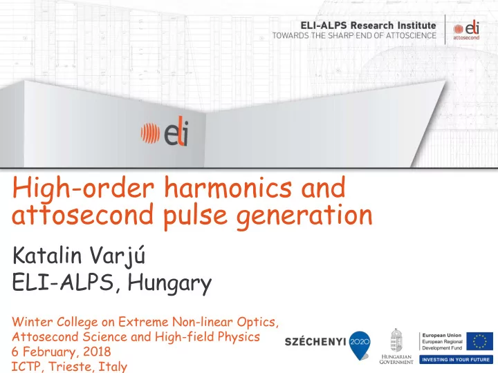 attosecond pulse generation