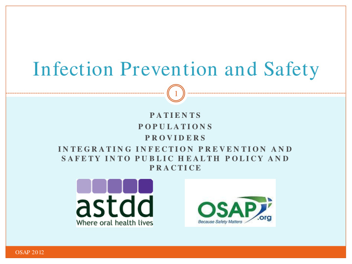 infection prevention and safety