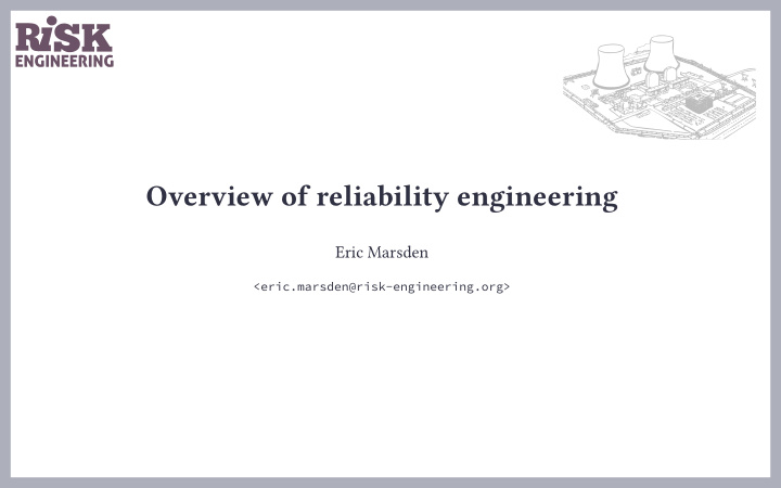 overview of reliability engineering