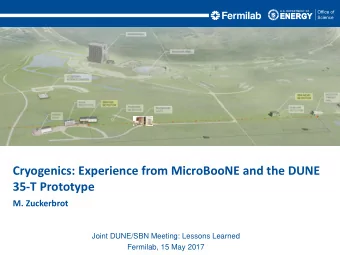 35-T Prototype  M. Zuckerbrot  Joint DUNE/SBN Meeting: Lessons Learned  Fermilab, 15 May 2017