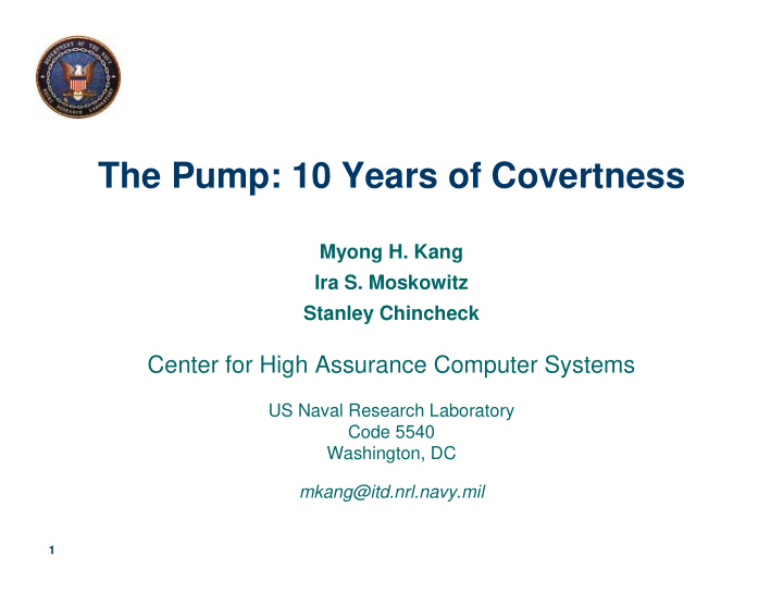 the pump 10 years of covertness