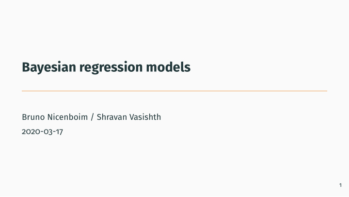 bayesian regression models
