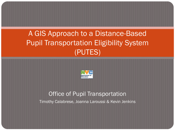 a gis approach to a distance based
