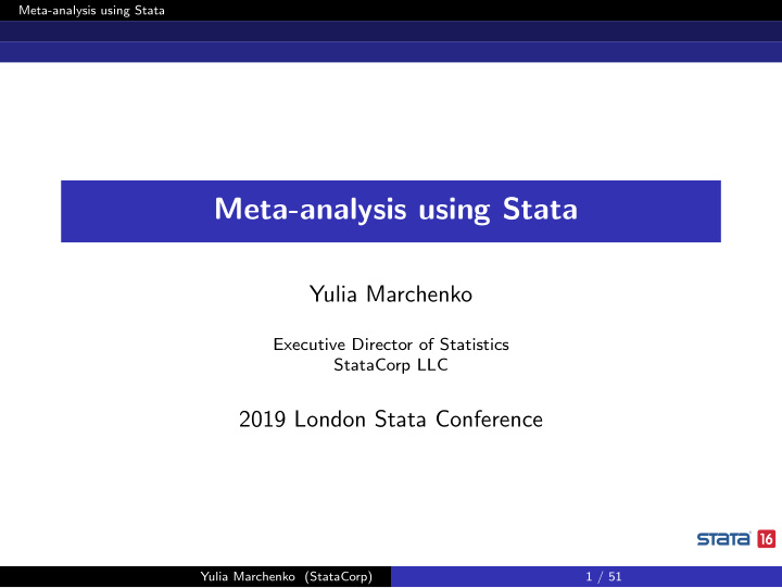 meta analysis using stata