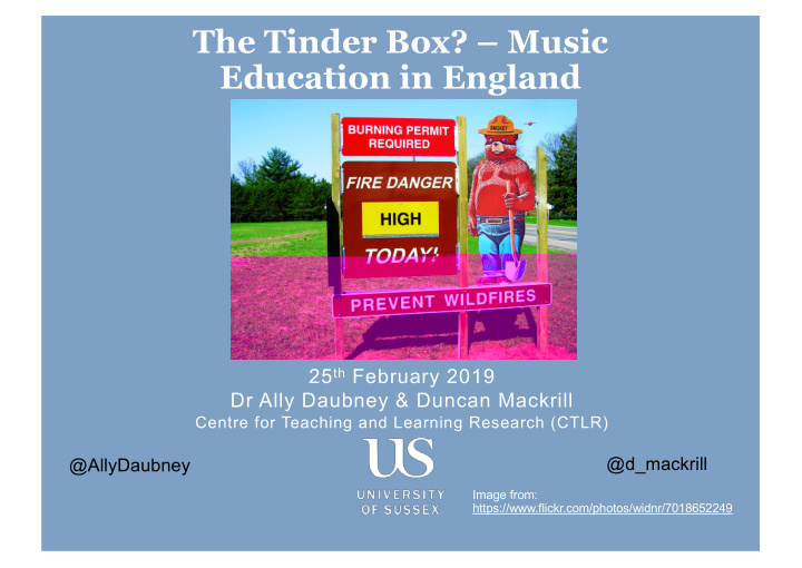 the tinder box music education in england