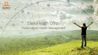 Dari  rioH  oHealth  th Corp.  orp.  Per  erso  sonal  nalized H  ed Heal  ealth  h Management