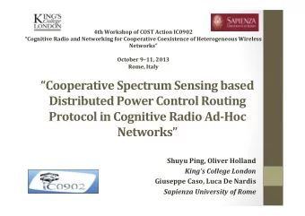 Cooperative  Spectrum  Sensing  based    Distributed  Power  Control