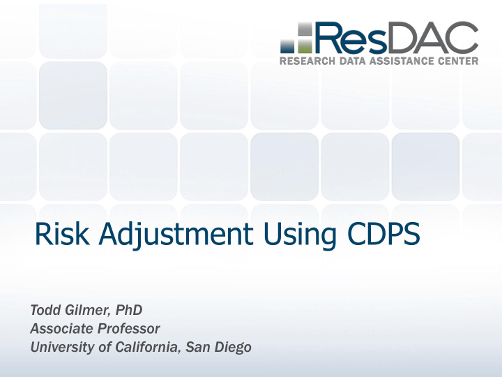 risk adjustment using cdps