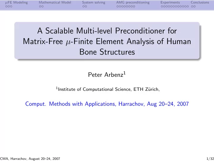 a scalable multi level preconditioner for matrix free
