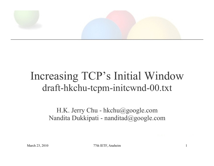 increasing tcp s initial window