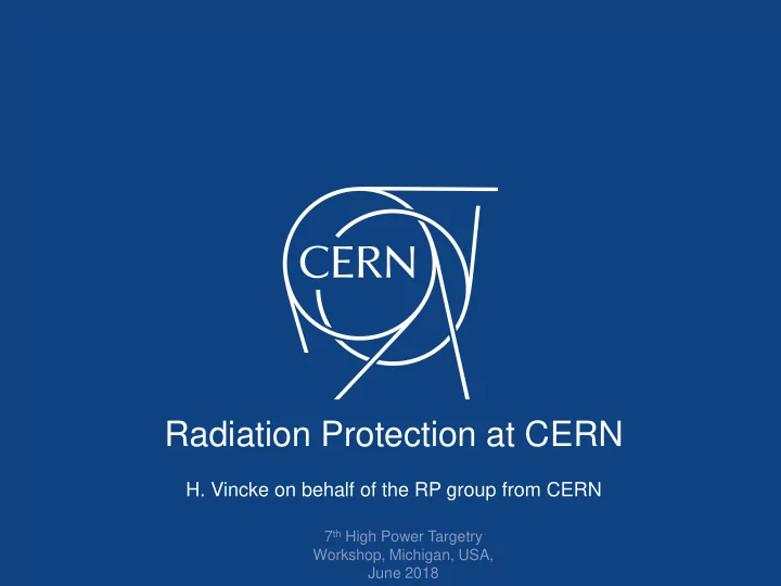 radiation protection at cern