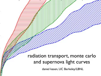 radiation transport, monte carlo  and supernova light curves  daniel kasen, UC Berkeley/LBNL