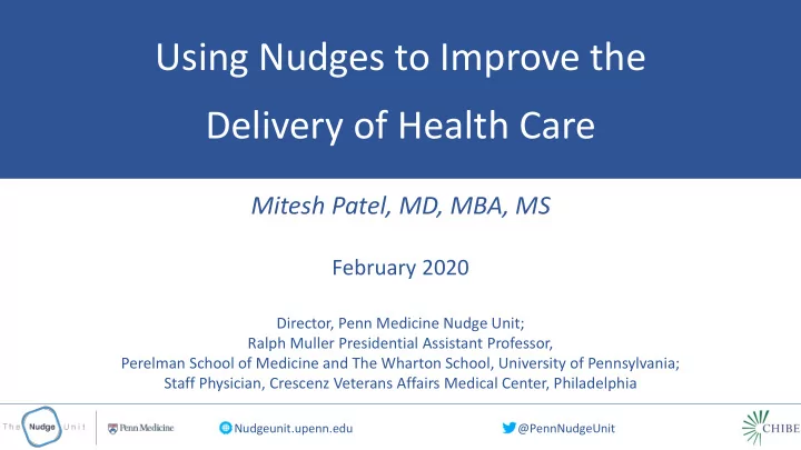 using nudges to improve the