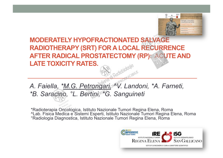moderately hypofractionated salvage radiotherapy srt for