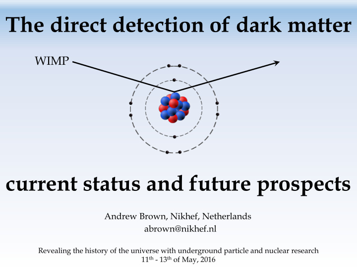 the direct detection of dark matter