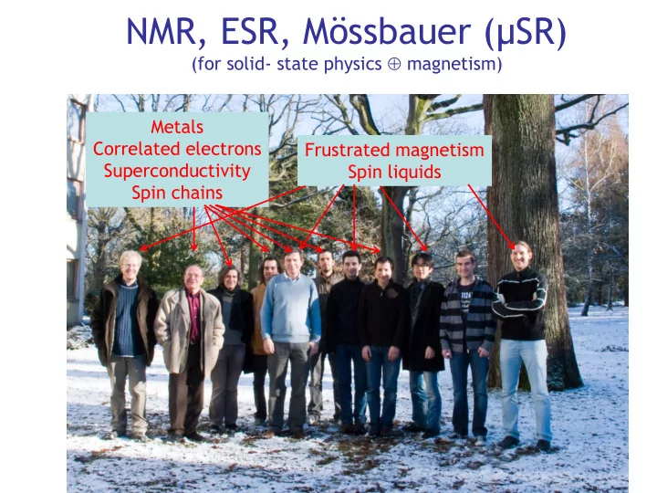 nmr esr m ssbauer sr