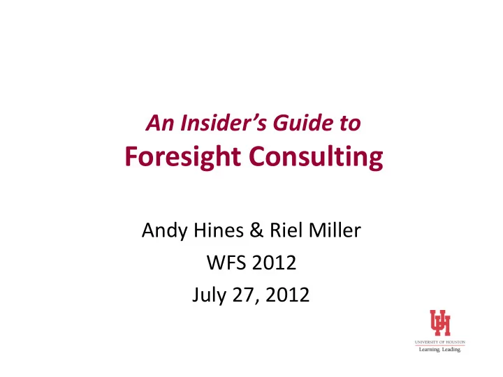 foresight consulting