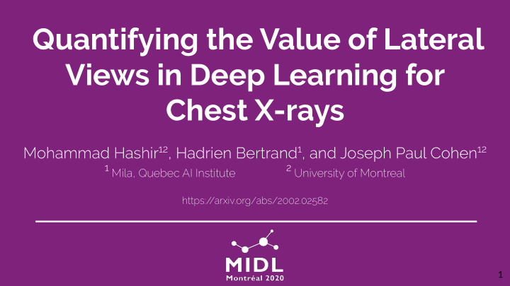 quantifying the value of lateral views in deep learning