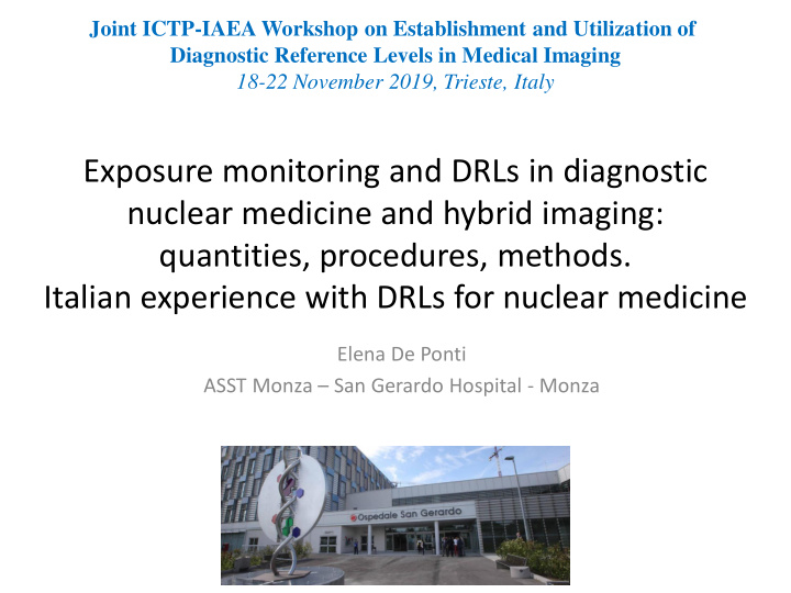 exposure monitoring and drls in diagnostic nuclear