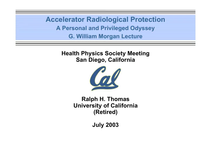 accelerator radiological protection