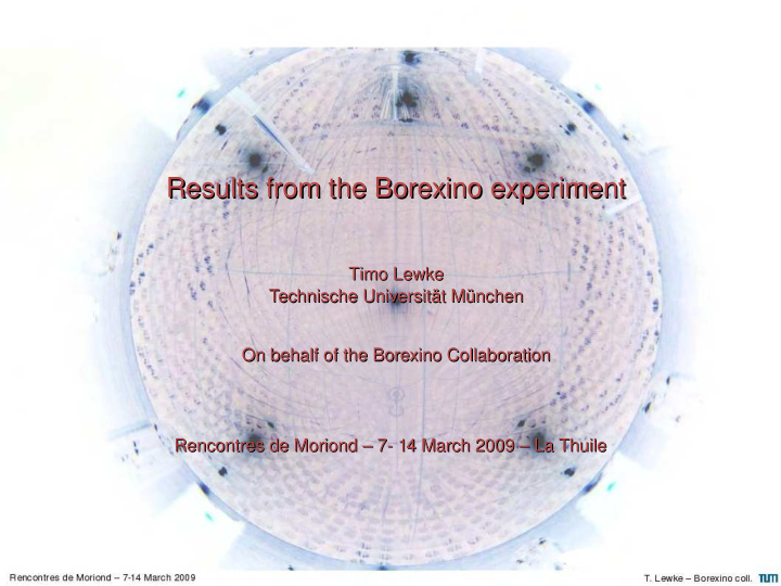 results from the borexino experiment results from the