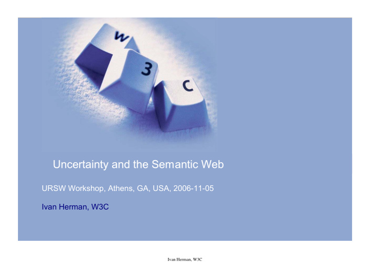 uncertainty and the semantic web
