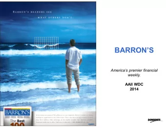 BARRONS  Americas premier financial  weekly.  AAII WDC  2014  Take it apart!  Wrap