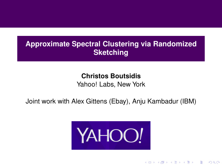 approximate spectral clustering via randomized sketching