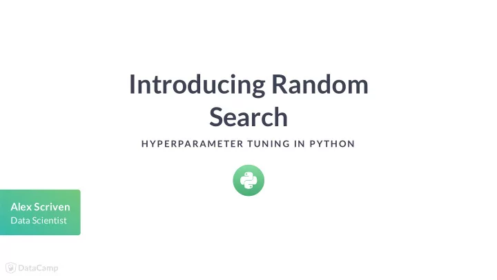 introducing random search