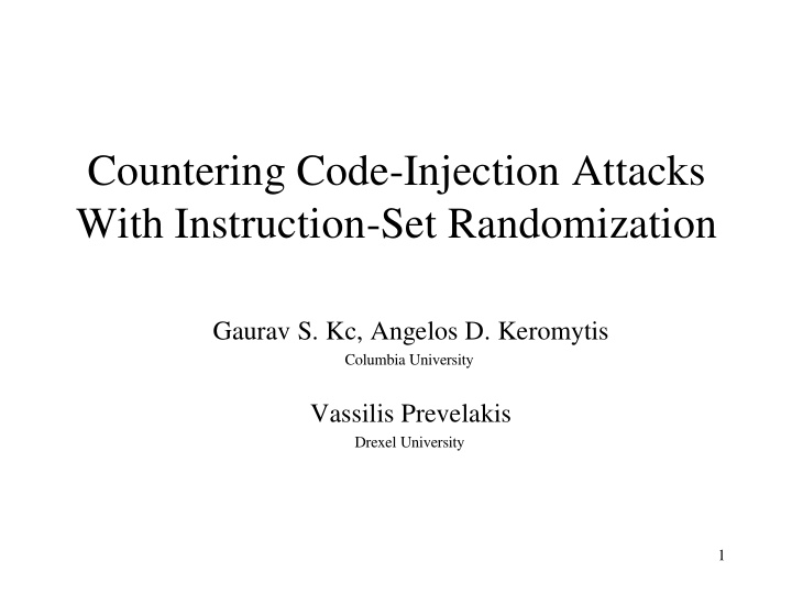 countering code injection attacks with instruction set