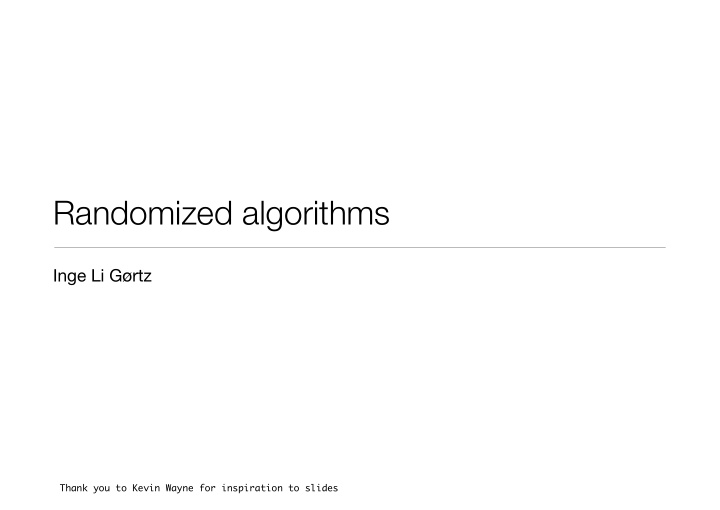 randomized algorithms