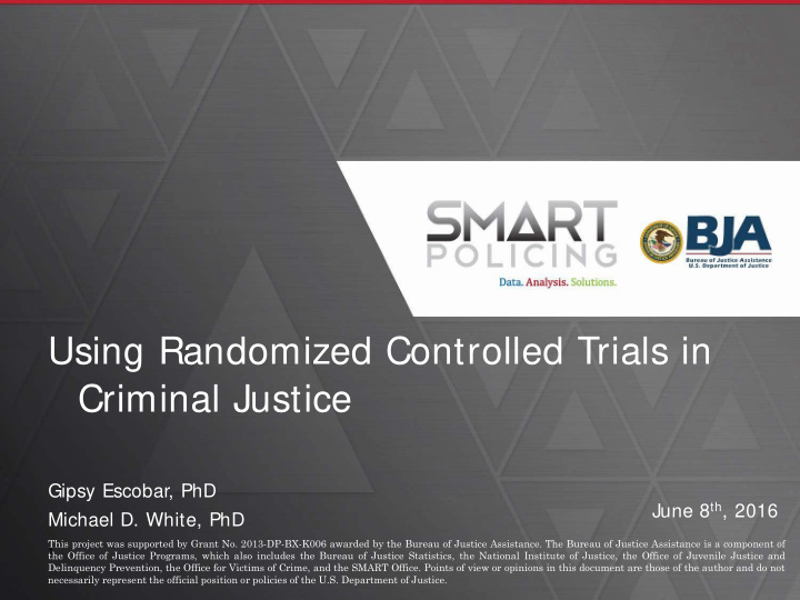 using randomized controlled trials in criminal justice
