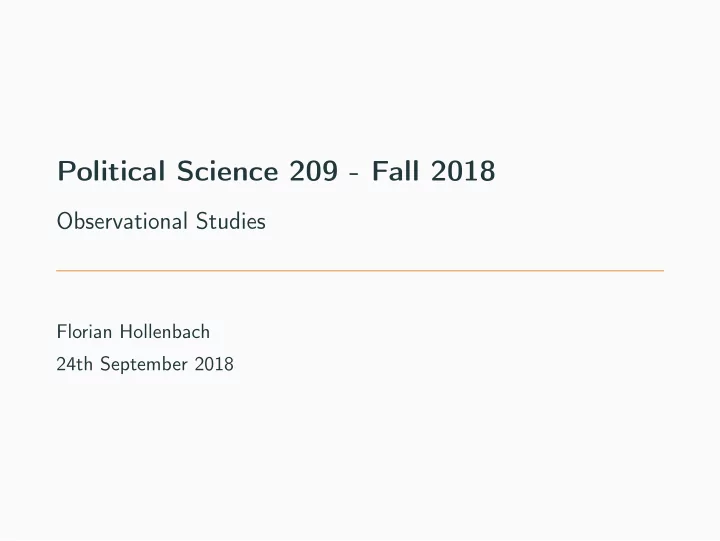 political science 209 fall 2018