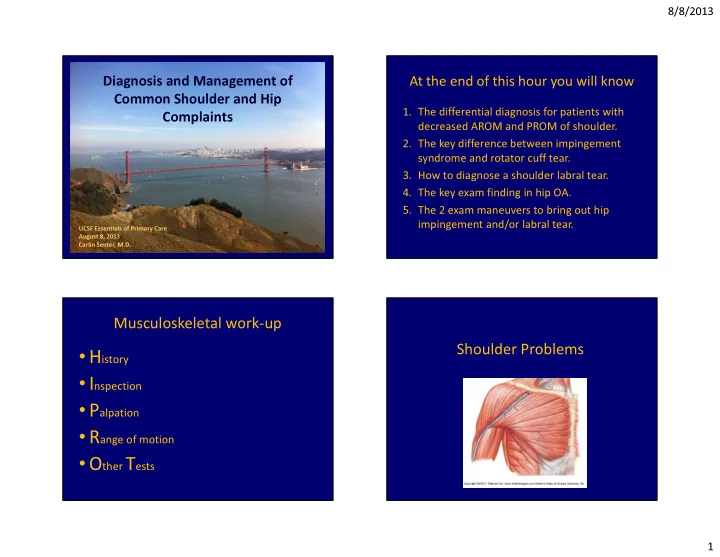 shoulder keys shoulder examination