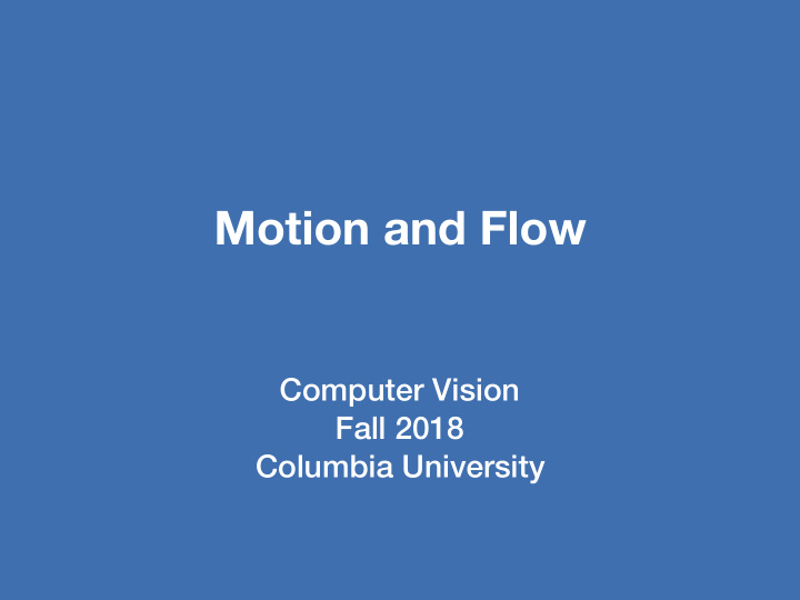 motion and flow