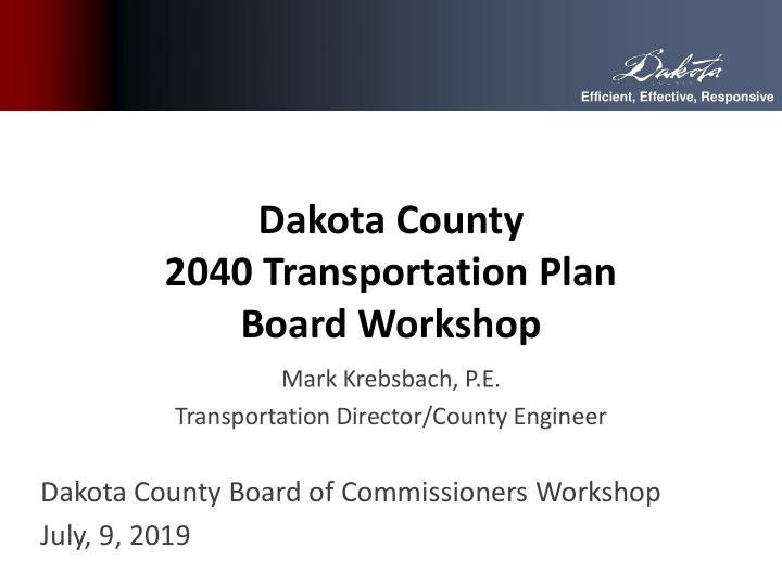 2040 transportation plan