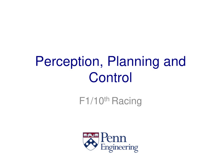 perception planning and control